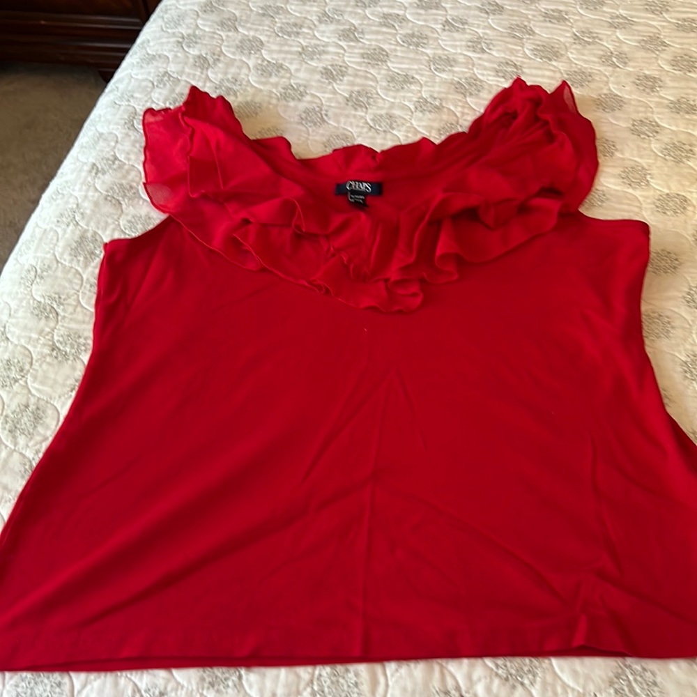 Chaps red sleeveless top size XL